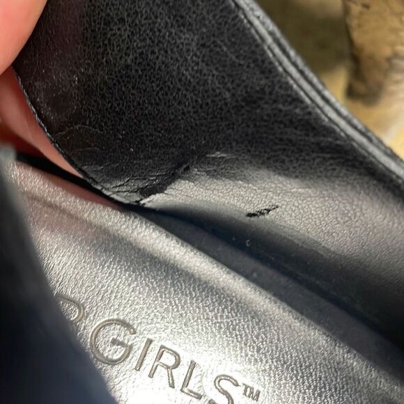 BCBGirls Worker Suede & Snake Embossed Leather Platform Slingback Heels 7.5 Blac - Picture 11 of 13